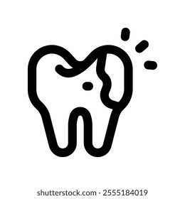 cavity icon. vector line icon for your website, mobile, presentation, and logo design.