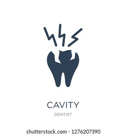 cavity icon vector on white background, cavity trendy filled icons from Dentist collection, cavity vector illustration
