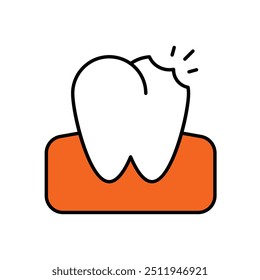 cavity icon with white background vector stock illustration