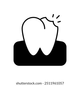 Icono de cavidad con fondo blanco Vector Ilustración de stock