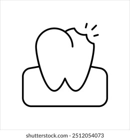 Icono de cavidad con fondo blanco Vector Ilustración de stock