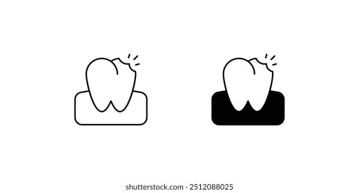 cavity icon with white background vector stock illustration
