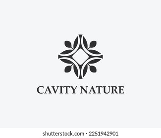 Naturaleza de la cavidad Logotipo de vector simple