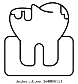 Cavity outline icon isolated on white