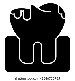 Cavity solid icon isolated on white
