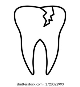 Cavity tooth icon in trendy outline style design. Vector illustration isolated on white background.