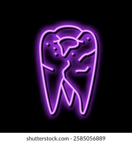 cavity tooth neon light sign vector. cavity tooth illustration