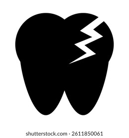 Cavity tooth silhouette icon. Vector.