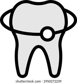 icono de línea de color de vector cavidad