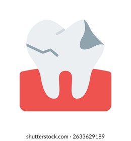 Cavity Vector Icon for Tooth Decay and Dental Damage. Dental health illustration, caries warning symbol, oral hygiene concept