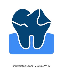 Cavity Vector Icon for Tooth Decay and Dental Damage. Dental health illustration, caries warning symbol, oral hygiene concept