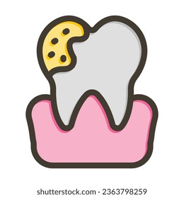 Cavity Vector Thick Line Filled Colors Icon For Personal And Commercial Use.
