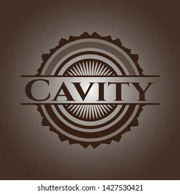 Cavity wood emblem. Vector Illustration.