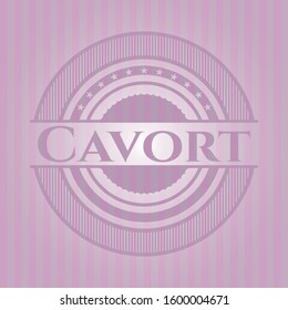 Cavort badge with pink background. Vector Illustration. Detailed.