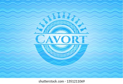 Cavort water wave representation style badge.