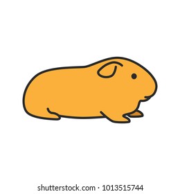 Cavy color icon. Domestic guinea pig. Isolated vector illustration