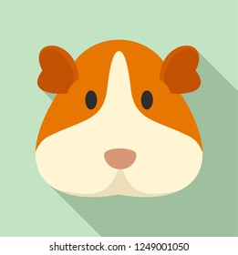 Cavy face icon. Flat illustration of cavy face vector icon for web design