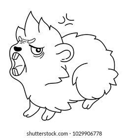 Cavy  with frowning eyebrows wants to bite - emoji Rage. Cartoon guinea pig, line drawing, emoticon Angry,  isolated on transparent background 