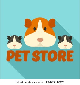 Cavy pet store logo. Flat illustration of cavy pet store vector logo for web design svg