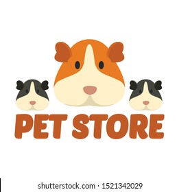 Cavy pet store logo. Flat illustration of cavy pet store vector logo for web design