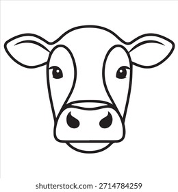 Ilustración de la vaca Vector línea dibujo de arte para colorear