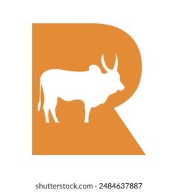Caw Logo combine with letter R vector template