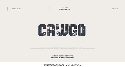Cawco Minimal Design Modern abstract digital alphabet font. Minimal technology typography, Creative urban sport fashion futuristic font and with numbers.