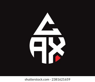 CAX letter water drop shape logo design. CAX drop logo simple design.