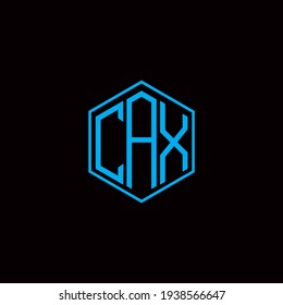 CAX polygon letter icon design on BLACK background.Creative letter CAX - C A X  logo design.
CAX initials Polygon Logo design.