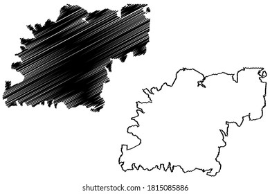 Caxias do Sul City (Federative Republic of Brazil, Rio Grande do Sul State) map vector illustration, scribble sketch City of Caxias do Sul map