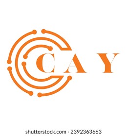 Diseño de cartas CAY. Diseño del logotipo de la tecnología de letras CAY sobre fondo blanco. Diseño del logotipo CAY Monogram para emprendedores y empresas