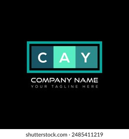 Diseño del logotipo de la letra CAY sobre fondo negro. Concepto de logotipo de letra de iniciales creativas CAY. Diseño de letra CAY.
