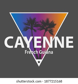 Cayenne French Guiana City Isolated on White. Vector Illustration. Business Travel and Tourism Concept