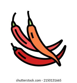 cayenne pepper color icon vector. cayenne pepper sign. isolated symbol illustration