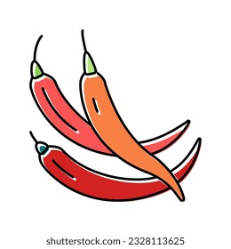 vector del icono del color de la pimienta cayenne. letrero de pimienta cayenne. ilustración de símbolo aislado