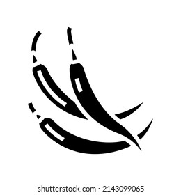 vector icono de glifo de pimienta cayenne. letrero de pimienta cayenne. símbolo de contorno aislado ilustración negra