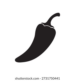 Cayenne pepper silhouette vector flat illustration