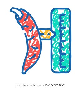 cayenne pepper spice scale doodle icon sketch vector. cayenne pepper spice scale sign. isolated symbol illustration