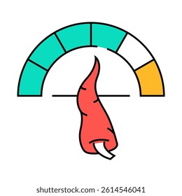 cayenne pepper spicy scale line icon vector. cayenne pepper spicy scale sign. isolated symbol illustration