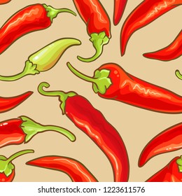 cayenne pepper vector seamless pattern