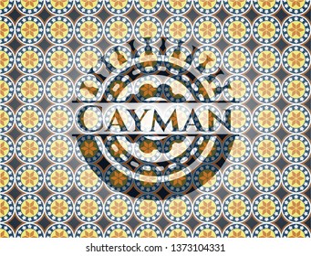 Cayman arabesque emblem background. arabic decoration.