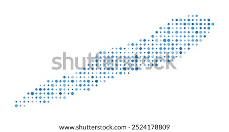 Cayman Brac Dot Map. Island Digital Style Shape. Cayman Brac vector image. Island shape blue circular dots. Beautiful vector illustration.