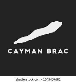 Cayman Brac icon. Island map on dark background. Stylish Cayman Brac map with island name. Vector illustration.