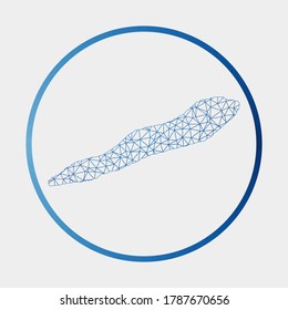 Cayman Brac icon. Network map of the island. Round Cayman Brac sign with gradient ring. Technology, internet, network, telecommunication concept. Vector illustration.