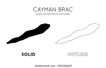 Cayman Brac map. Blank vector map of the Island. Borders of Cayman Brac for your infographic. Vector illustration.