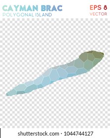 Cayman Brac polygonal, mosaic style island map. Magnetic low poly style, modern design for infographics or presentation.