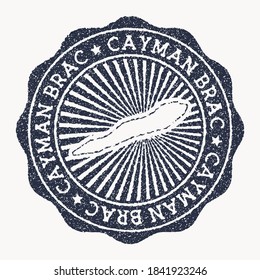 Cayman Brac stamp. Travel rubber stamp with the name and map of the island, vector illustration. Can be used as insignia, logotype, label, sticker or badge of the Cayman Brac.