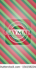 Cayman christmas style emblem. Vector Illustration. Detailed.