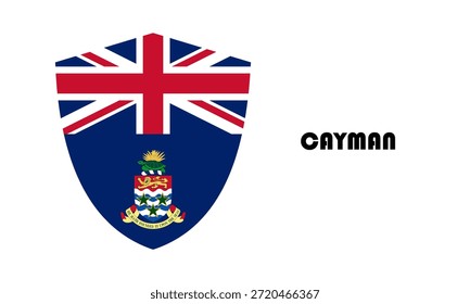 Cayman flag in shield shape (badge)