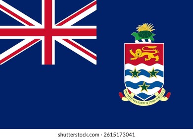 Cayman Island flag pattern background. Realistic national flag design. Abstract vector template.
